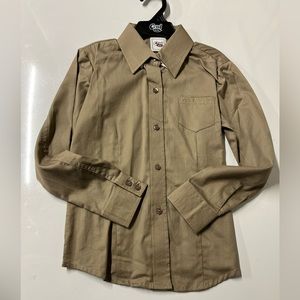 NEW Cruel Girl Button Down Shirt Khaki Tan Girls Size S